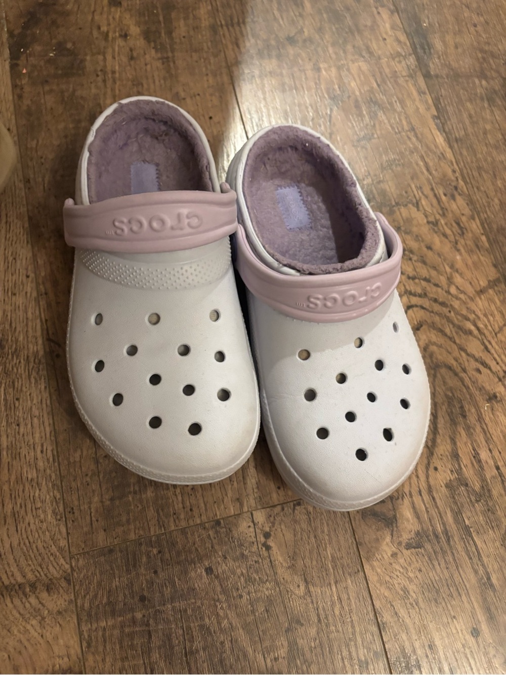 CROCS Kids Classic Clog with Pink Strap and Lilac Lining